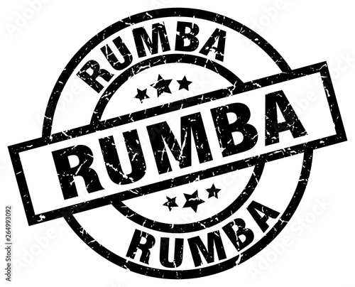 rumba round grunge black stamp
