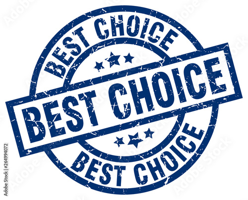 best choice blue round grunge stamp
