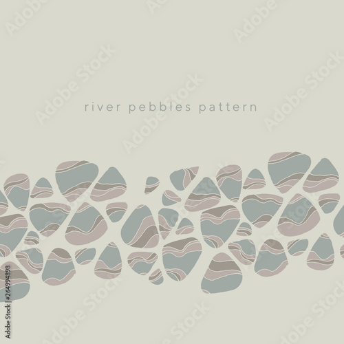 River pebbles hand drawn vector illustration