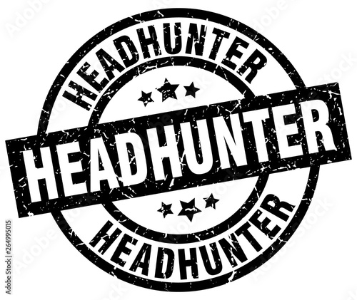 headhunter round grunge black stamp