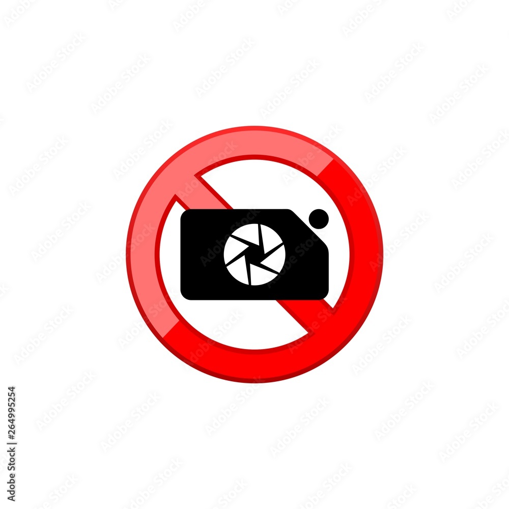 No camera symbol on white background No camera symbol on white background