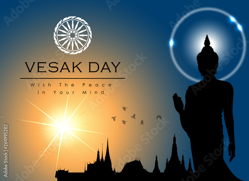 Abstract of Vesak Day. That's one sign of Buddism especially The Lord Buddha. Buddhists around the world called The Meditation Day and Buddha Jayanti Day.