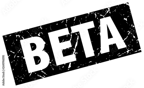square grunge black beta stamp