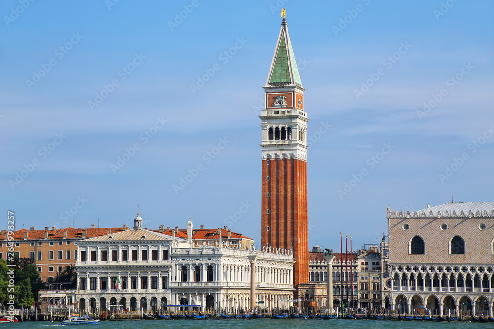 View of Piazza San Marco with Campanile, Palazzo Ducale and Biblioteca in Venice, Italy