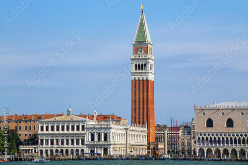 View of Piazza San Marco with Campanile, Palazzo Ducale and Biblioteca in Venice, Italy © donyanedomam