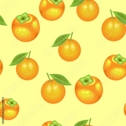 A fancy pattern. Ripe beautiful fruit. Suitable as wallpaper in the kitchen  as a background for packaging products. Creates a festive mood. Vector illustration