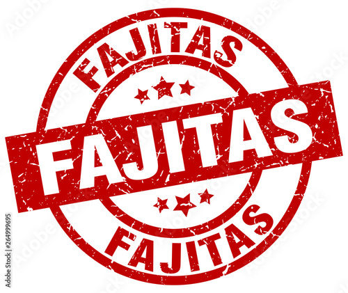 fajitas round red grunge stamp