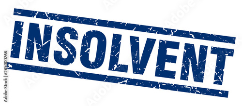 square grunge blue insolvent stamp