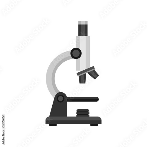 School or science laboratory microscope vector illustration. Equipment for research and experiment. Single isolated object