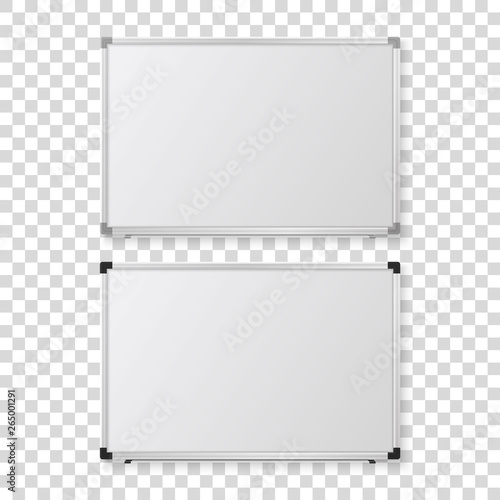 Vector 3d Realistic Blank Magnetic Whiteboard with Marker, Round Magnets and Board Sponge Set, Closeup Isolated. Design Template for Mockup, Presentations, Training. Education Concept
