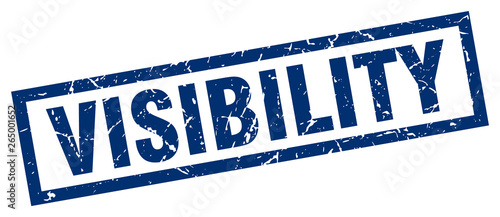 square grunge blue visibility stamp