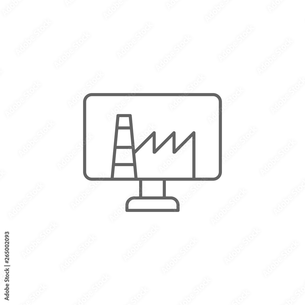 Digital factory, laptop icon. Element of 3d printing icon. Thin line icon for website design and development, app development. Premium icon Digital factory, laptop icon. Element of 3d printing icon. Thin line icon for website design and development, app development. Premium icon