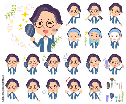 blue suit Glasses man_beauty