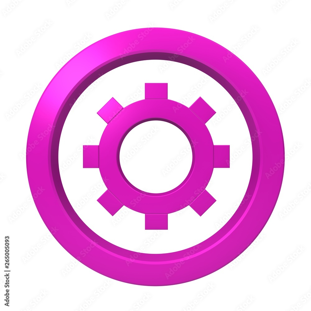 gear work in progress sign technology processing cog wheel symbol icon pink 3d rendering isolated on white gear work in progress sign technology processing cog wheel symbol icon pink 3d rendering isolated on white