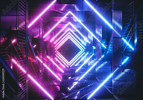 Neon background. Cyberpunk electronic night background concept. © egor