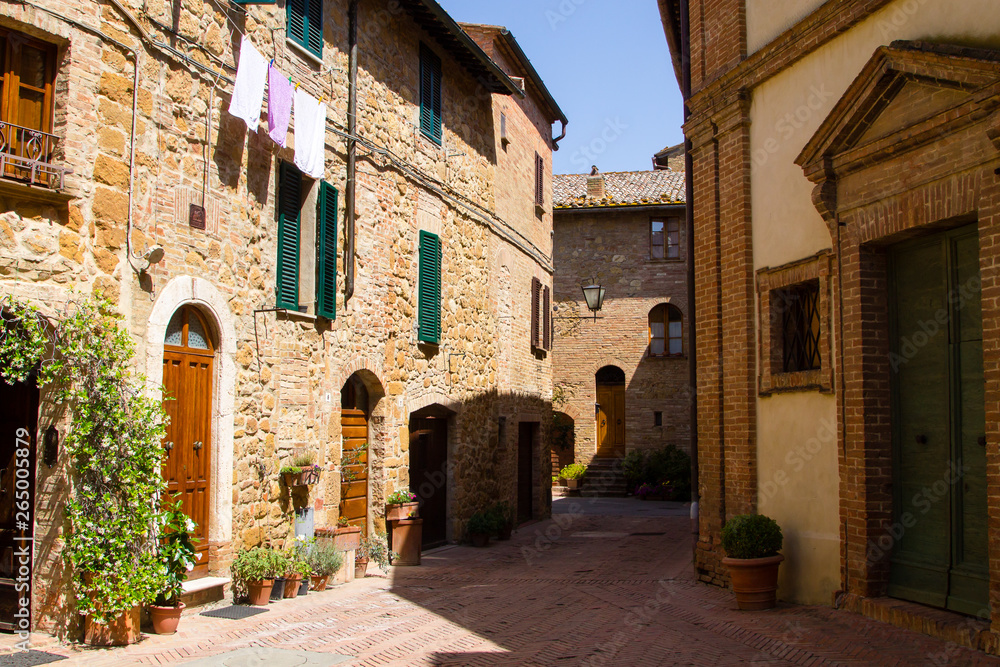 Glimpse of a medieval Tuscan village, Italy