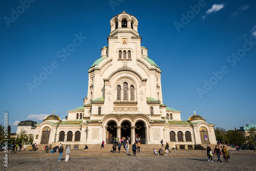 Alexander Nevsky Cathedral, Sofia in a sunny day. Bulgaria Landmarks.
