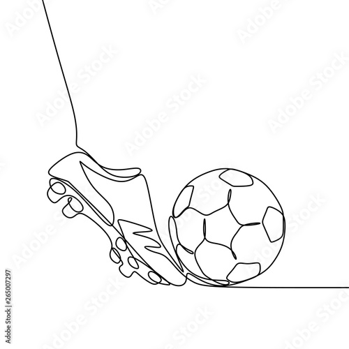 Football game continuous line drawing minimalist design on white background