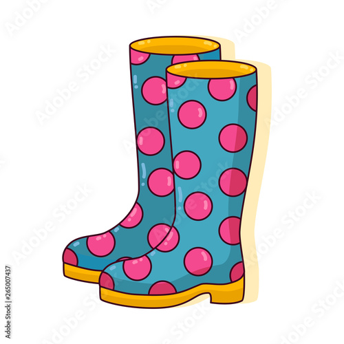 Cute colorful rubber boots vector icon