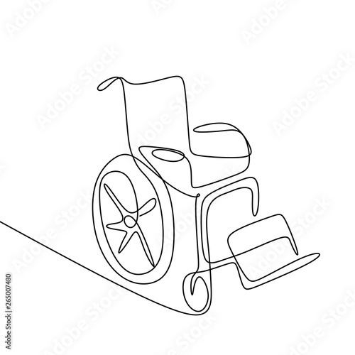 wheel chair continuous line...