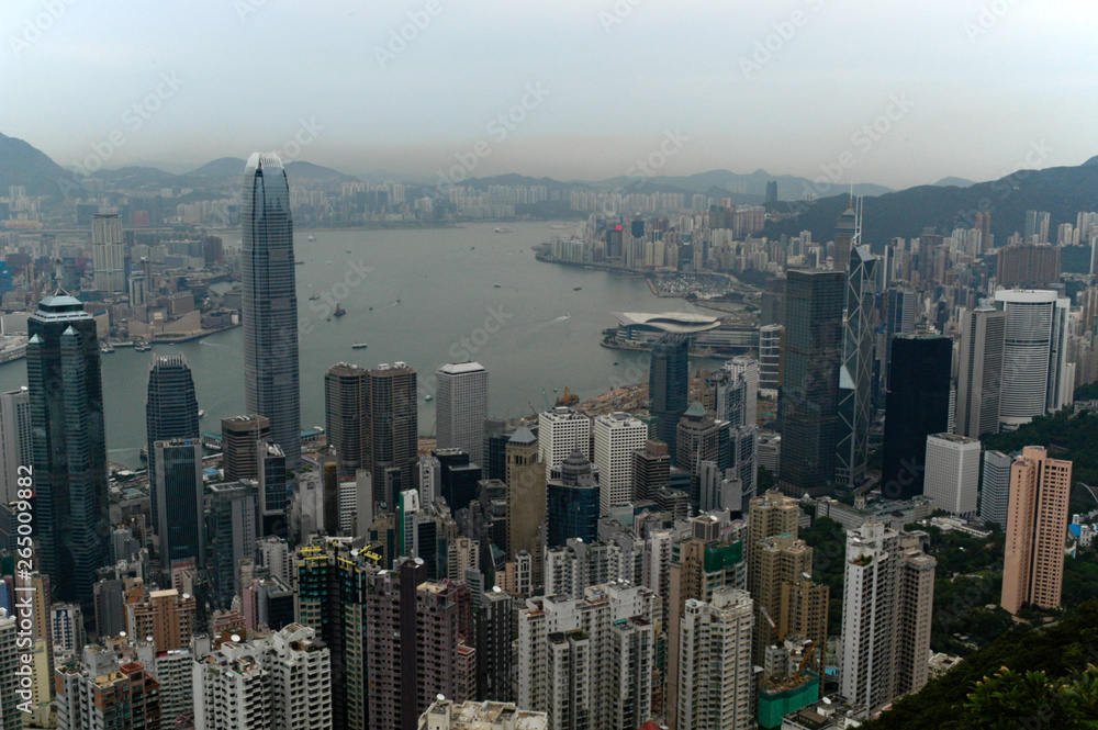 Hong Kong: View to Victoria Island from Victoria Peak