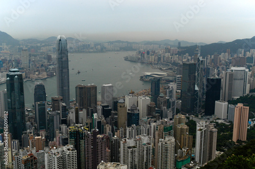 Hong Kong: View to Victoria Island from Victoria Peak
