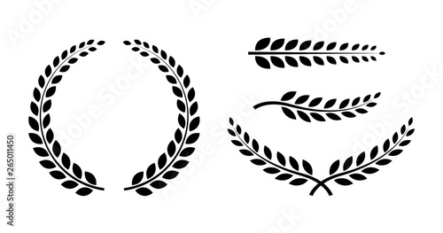 Best set Laurel Wreaths and branches. Wreath collection. Winner wreath icon. Awards. Vector illustration. photo