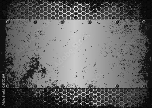 grunge steel sheet on metal grate