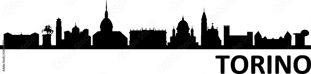Fototapeta premium Turin City Skyline Silhouette