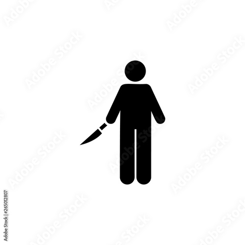 Knife, man, aggressive icon. Element of man with random object icon. Premium quality graphic design icon. Signs and symbols collection icon for websites, web design