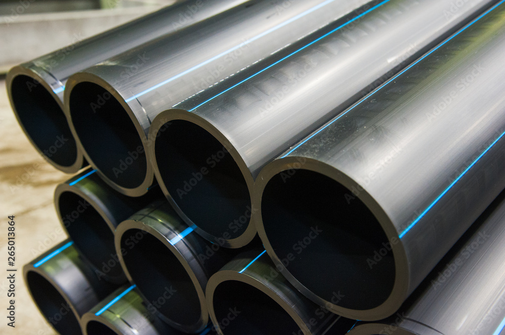 Fototapeta premium Production of plastic water pipes in the factory