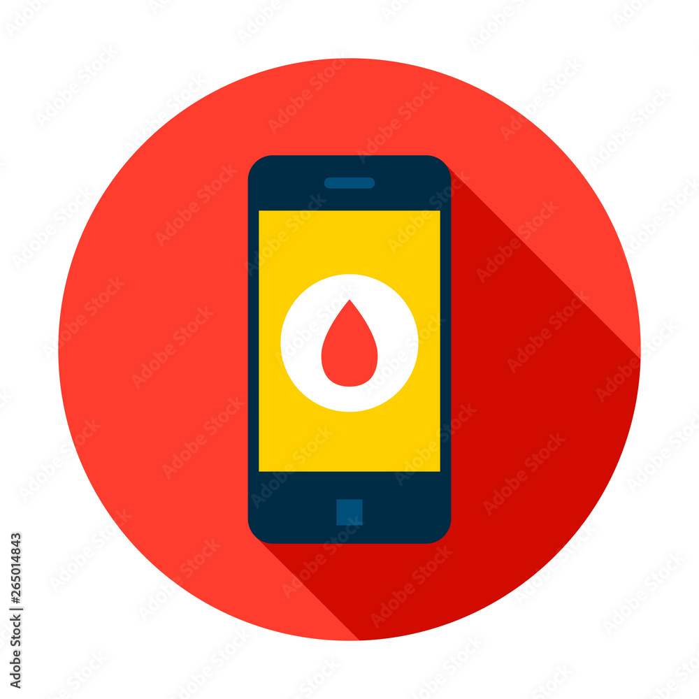 Mobile Phone Blood Circle Icon Mobile Phone Blood Circle Icon