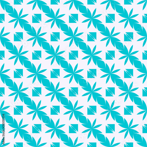Geometric pattern in turquoise on a white background. Seamless pattern. 