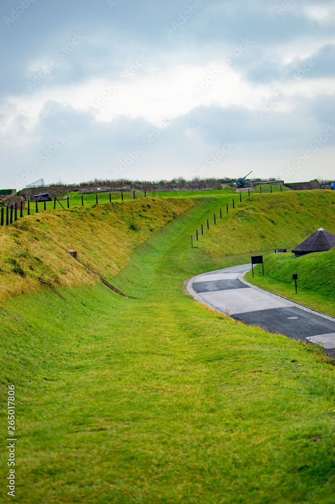The drive way in dover castle and also on the sides of greens slopes The drive way in dover castle and also on the sides of greens slopes