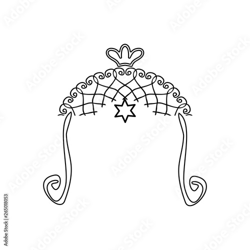 Vintage graphic Chuppah. Religious Jewish wedding canopy for. illustration on isolated background photo