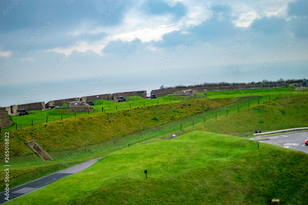 The green lawns and canons of dover castle