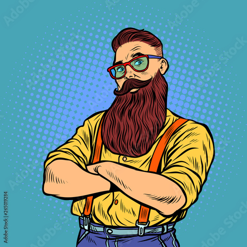 bearded hipster with glasses