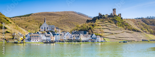 Historic town of Beilstein with Mosel river in spring, Rheinland-Pfalz, Germany photo