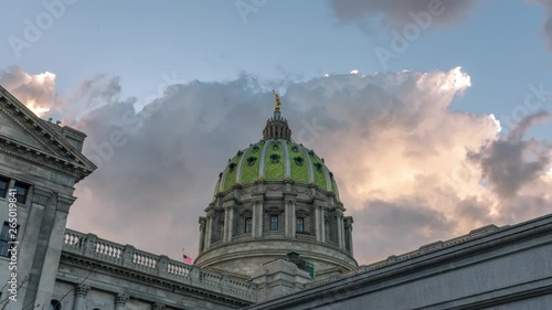 Pennsylvania State Capitol, Harrisburg, Epic Cloud Timelapse