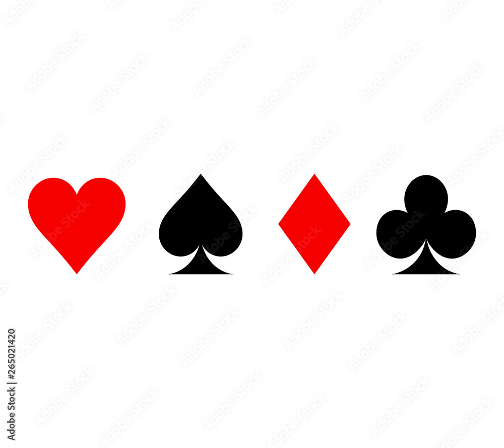 Set of playing card suits isolated on white background. poker suits card Set of playing card suits isolated on white background. poker suits card