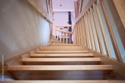 wooden pine staircase