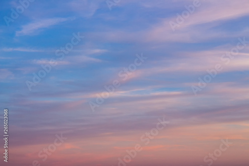 Bright orange sky at sunset. Pink clouds in the sun at dawn. © игорь соколов