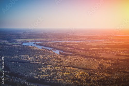 The forest, lakes and fields in the tundra.Trees in the taiga. © игорь соколов