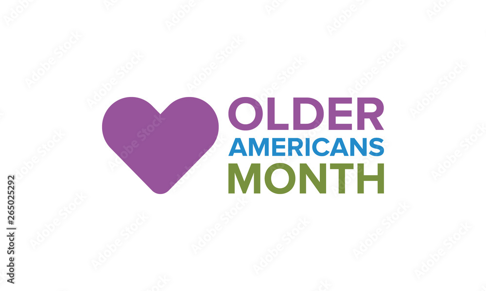 Older Americans Month. Celebrated in May in the United States. National Month of observance for Older Americans. Poster, card, banner and background. Vector illustration