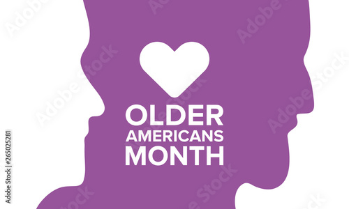Fototapeta Naklejka Na Ścianę i Meble -  Older Americans Month. Celebrated in May in the United States. National Month of observance for Older Americans. Poster, card, banner and background. Vector illustration