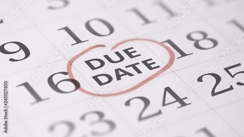 Marked the seventeenth 17 day of a month in the calendar transforms into DUE DATE reminder