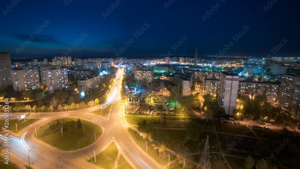 The picturesque night view on a city road. time lapse The picturesque night view on a city road. time lapse