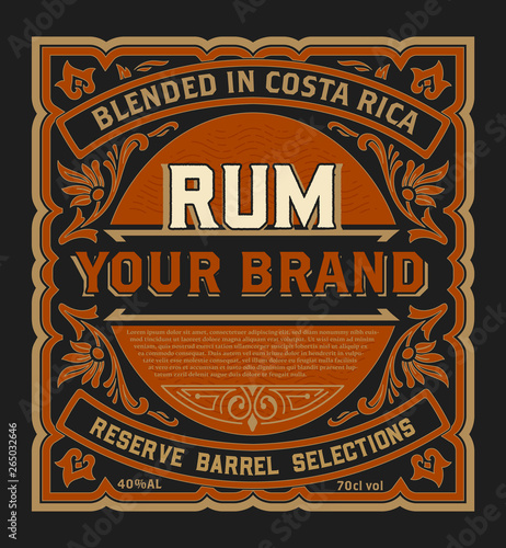 Vintage liquor label for packing. Vector layered