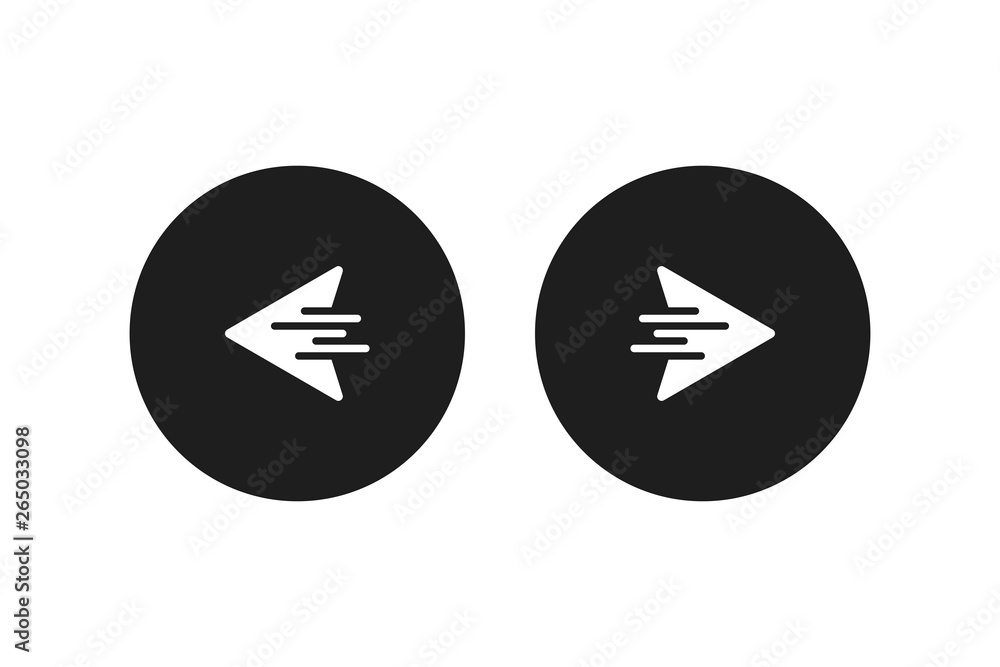 Right left or next back icon. Arrows right or left. Vector Right left or next back icon. Arrows right or left. Vector