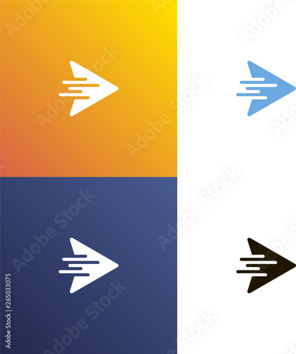 Arrow fast design logo. Arrows icon isolated. Vector
